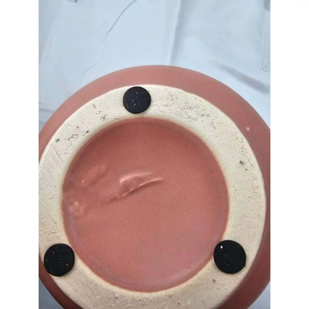Terracotta Ceramic Lantern Modern Cutout Candle Holder Metal Handle Burnt Orange